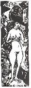 Ernst Ludwig Kirchner Female nude with black hat Sweden oil painting artist